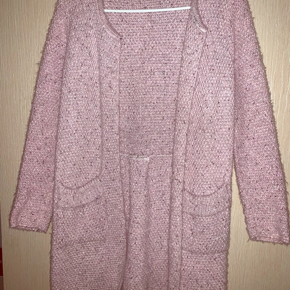 Women’s Pink colored Sweater Jacket with pockets